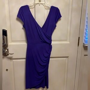 Elegant Maggy L Purple V-Neck Dress - Size 4